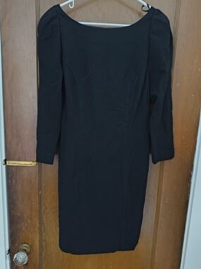 Diane Von Furstenberg Black Long-Sleeve Sheath Dress